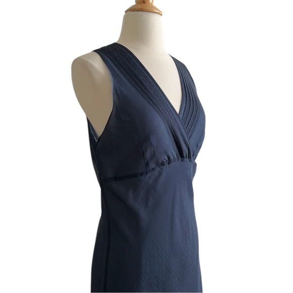EXPRESS Vintage Y2K Sheer Silk MIDI Dress Babydoll Blue Cocktail Attire 13/14 - Picture 5 of 15